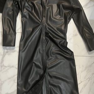 ZARA 3/4 length LEATHER DRESS